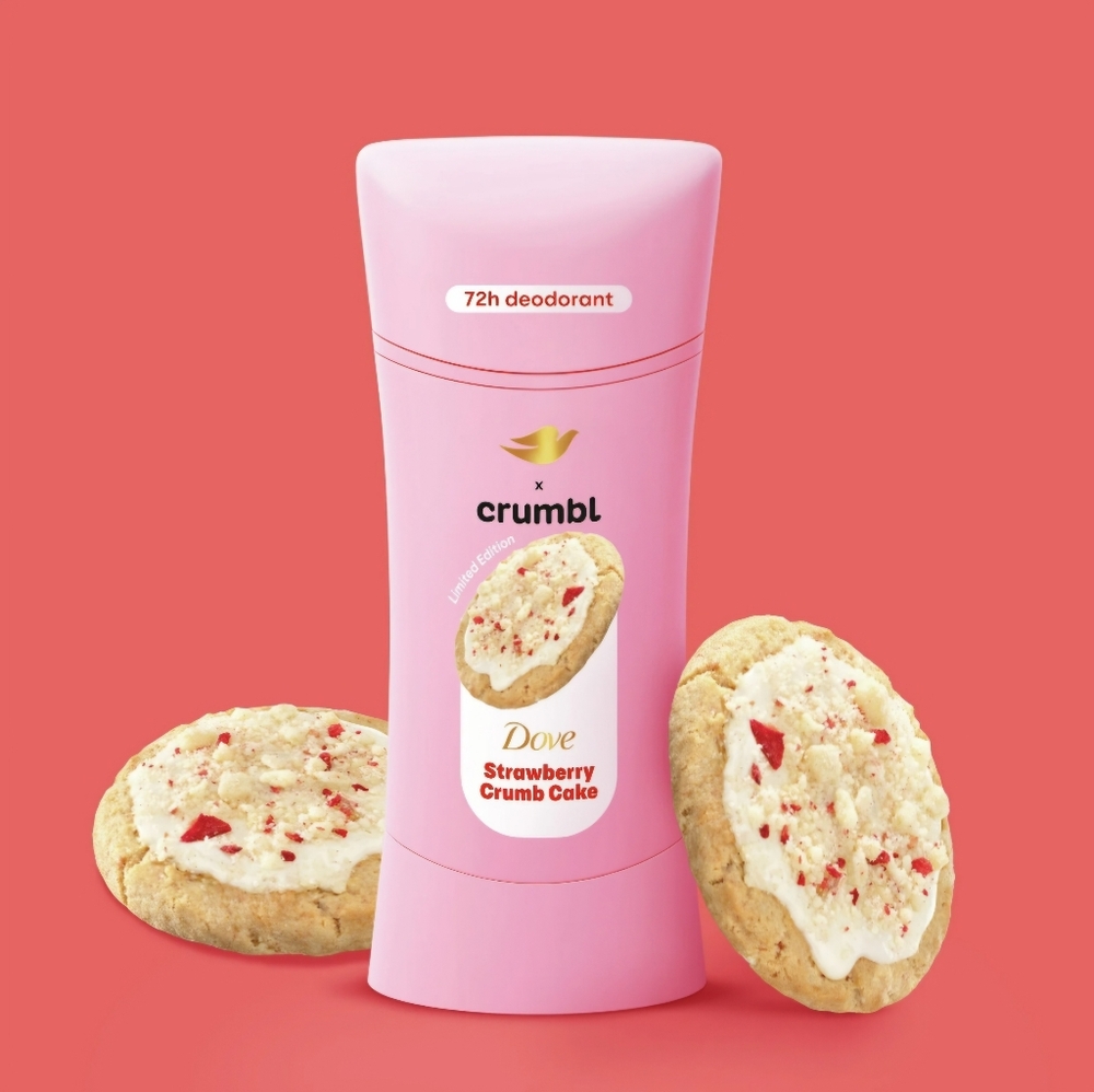 New Limited Edition DovexCrumbl Strawberry Crumb Cake No Aluminum 72h Deodorant!